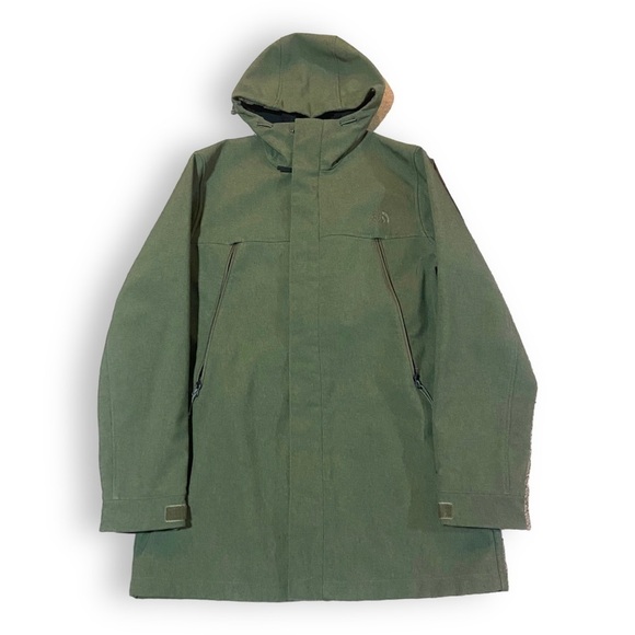 North Face Men’s Hooded Windwall Shell Jacket Sz L Fatigue Green - Picture 2 of 7